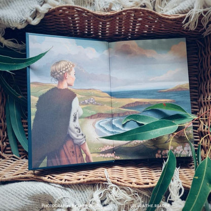 Scarlight special edition illustrated endpaper artwork featuring coastal landscape scene